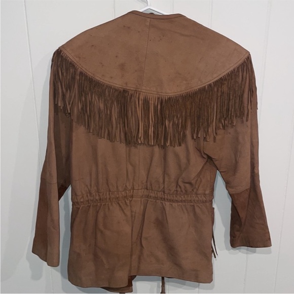 Vintage Genuine Leather Suede Fringe Jacket - Picture 11 of 11